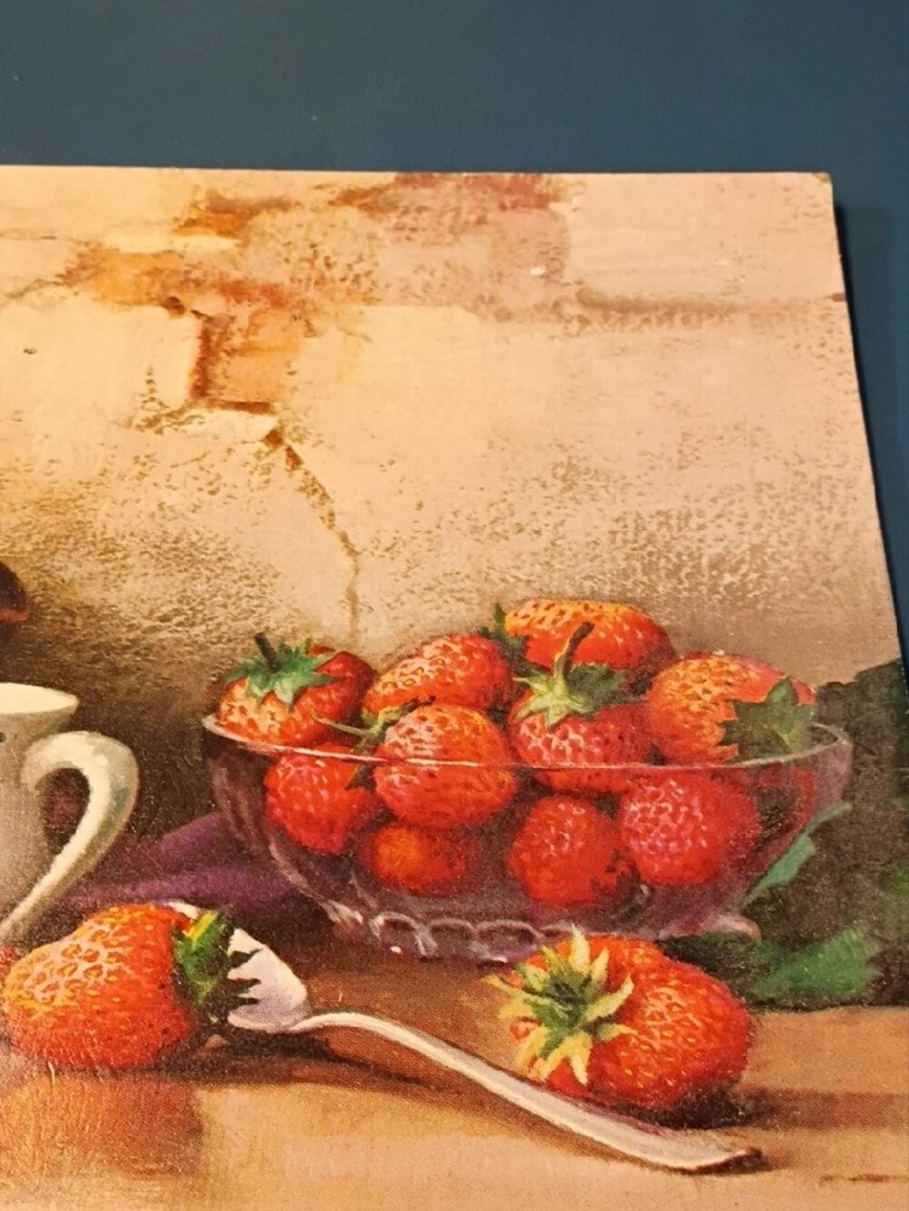 Strawberry Still Life Art Print Placemat — Pink and Red